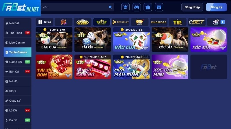 Các sản phẩm Table game Fabet đặc sắc nhất 2025 Các sản phẩm Table game Fabet đặc sắc nhất 2025