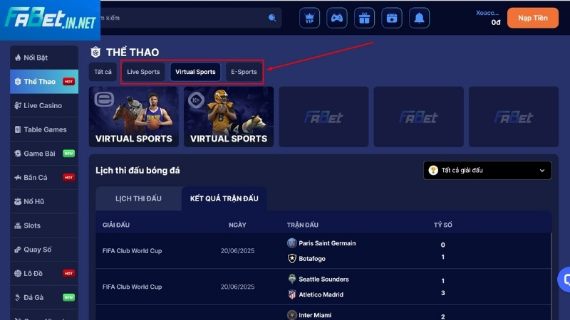 Những môn thể thao Fabet nào đang được mở cược? Những môn thể thao Fabet nào đang được mở cược?