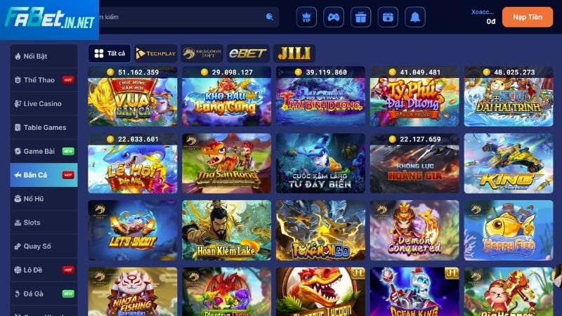 Cá cược bắn cá Fabet