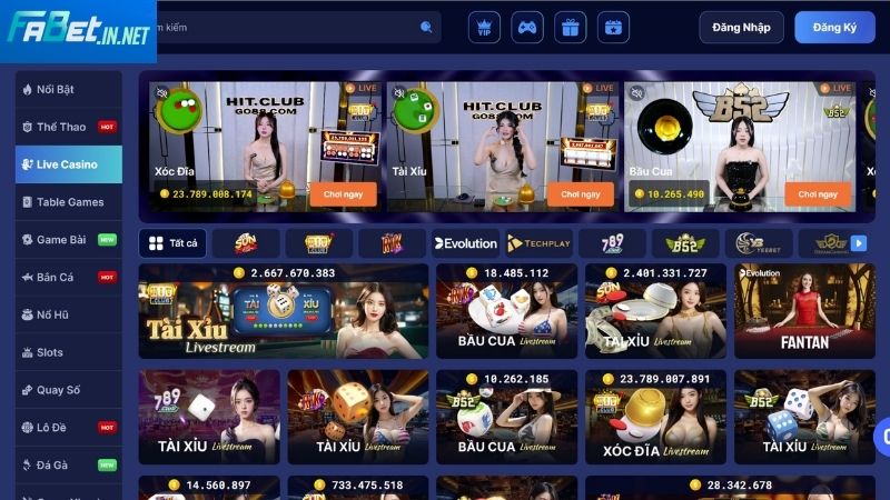 Cá cược live casino Fabet