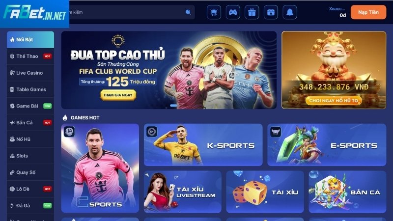 Fabet có thiết kế đẹp mắt, giao diện thân thiện